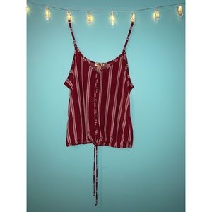 Maroon Striped Tank Top